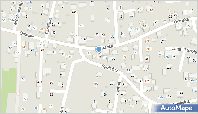 Łaziska Górne, Orzeska, 35, mapa Łaziska Górne