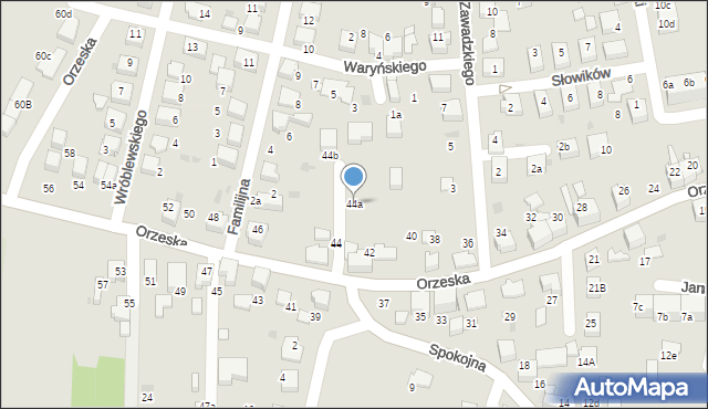 Łaziska Górne, Orzeska, 44a, mapa Łaziska Górne