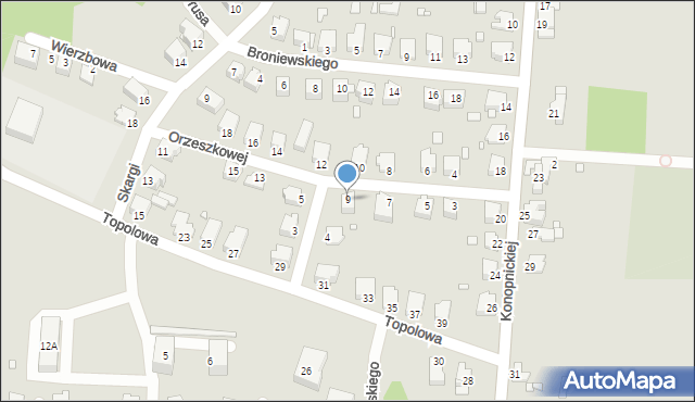 Łazy, Orzeszkowej Elizy, 9, mapa Łazy