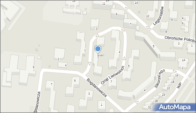 Łęczna, Orląt Lwowskich, 2, mapa Łęczna