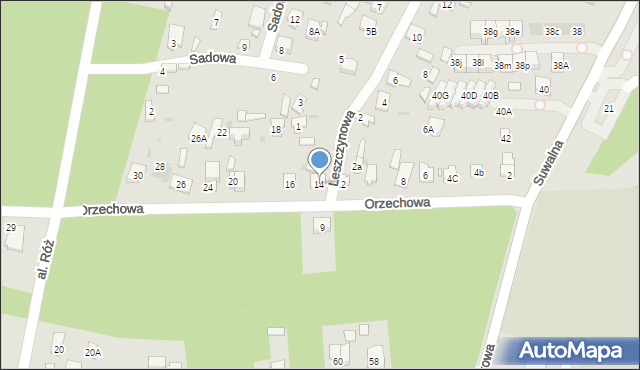 Legionowo, Orzechowa, 14, mapa Legionowo