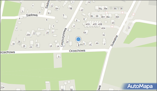 Legionowo, Orzechowa, 8, mapa Legionowo