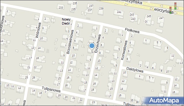 Legnica, Orzechowa, 7, mapa Legnicy