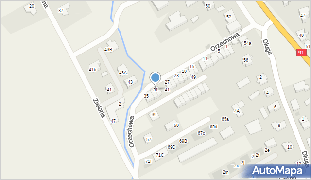 Łęgowo, Orzechowa, 31, mapa Łęgowo