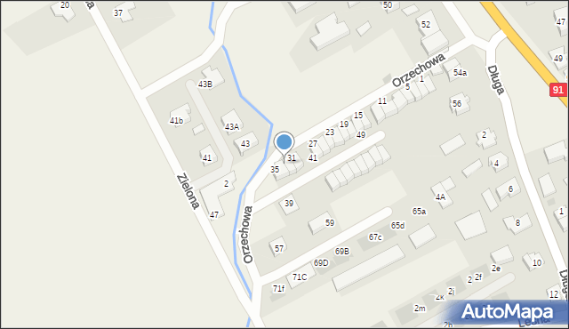 Łęgowo, Orzechowa, 33, mapa Łęgowo