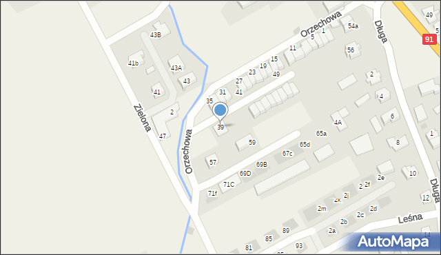 Łęgowo, Orzechowa, 39, mapa Łęgowo