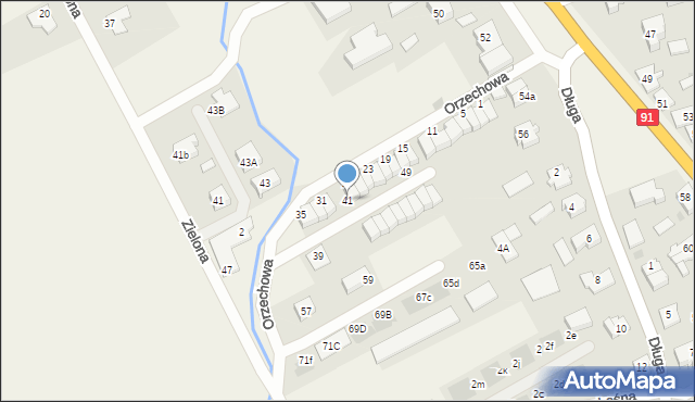 Łęgowo, Orzechowa, 41, mapa Łęgowo