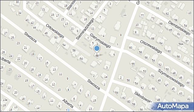 Leszno, Orłowskiego Aleksandra, 68, mapa Leszno