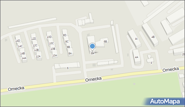 Lidzbark Warmiński, Ornecka, 6A, mapa Lidzbark Warmiński