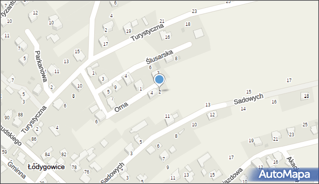 Łodygowice, Orna, 2, mapa Łodygowice