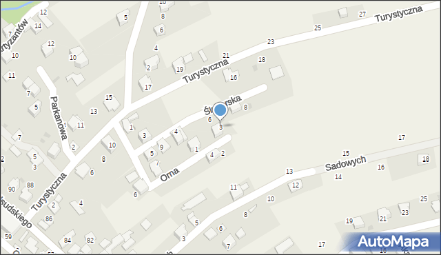 Łodygowice, Orna, 3, mapa Łodygowice