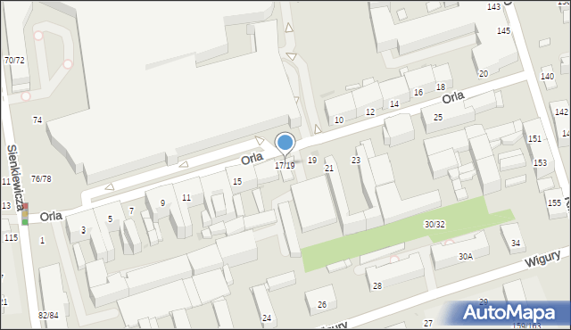 Łódź, Orla, 17/19, mapa Łodzi
