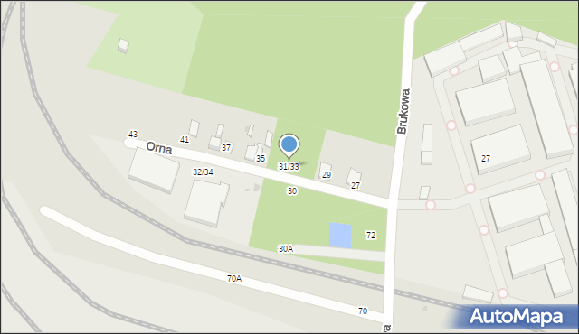 Łódź, Orna, 31/33, mapa Łodzi