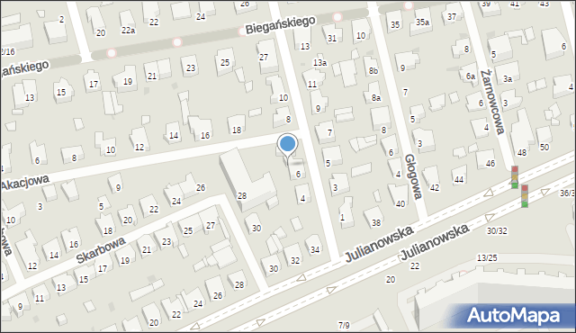 Łódź, Orzeszkowej Elizy, 6a, mapa Łodzi