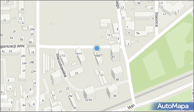 Łódź, Organizacji Wolność i Niezawisłość, 79/81, mapa Łodzi