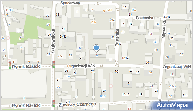 Łódź, Organizacji Wolność i Niezawisłość, 8, mapa Łodzi