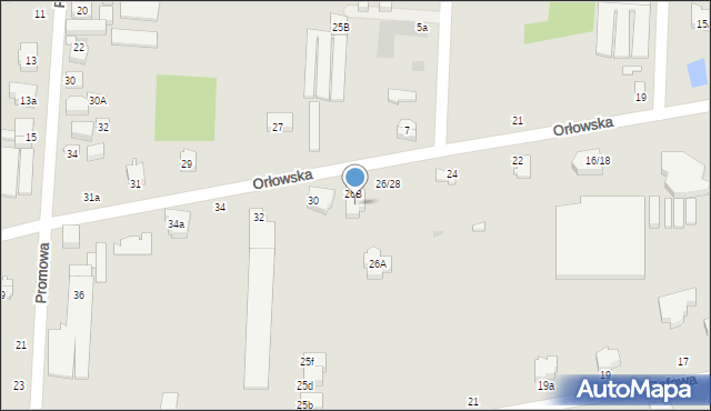 Łódź, Orłowska, 28, mapa Łodzi