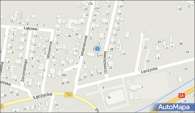 Łowicz, Orzeszkowej Elizy, 3, mapa Łowicza