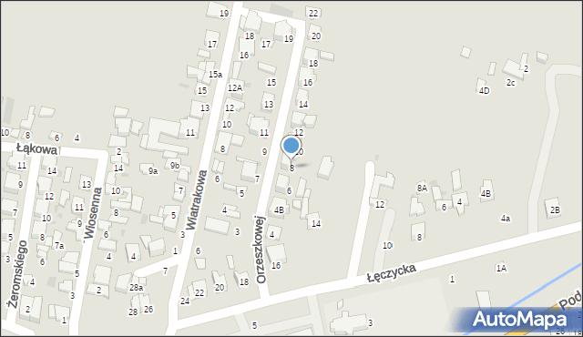 Łowicz, Orzeszkowej Elizy, 8, mapa Łowicza