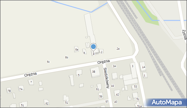 Łoziska, Orężna, 4, mapa Łoziska