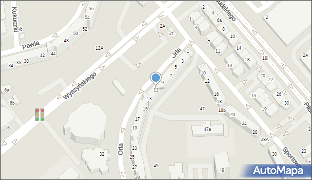 Lubin, Orla, 11, mapa Lubin