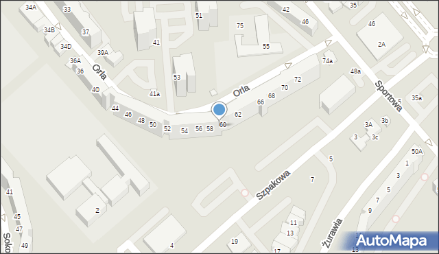 Lubin, Orla, 60b, mapa Lubin