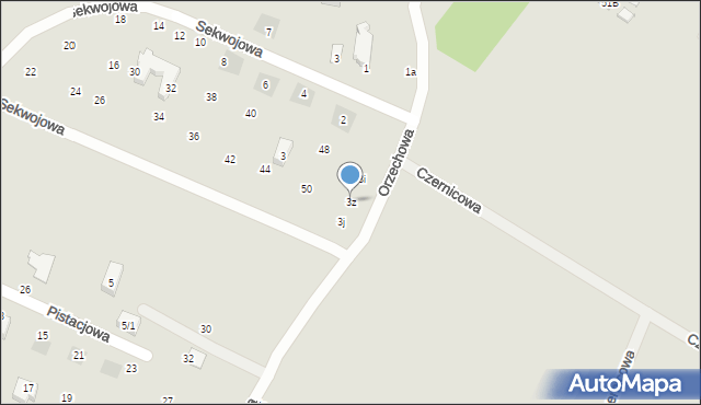 Lublin, Orzechowa, 3z, mapa Lublina