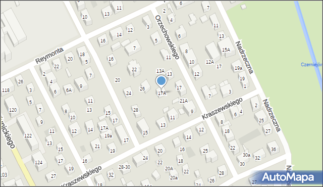 Lublin, Orzechowskiego Stanisława, 17A, mapa Lublina