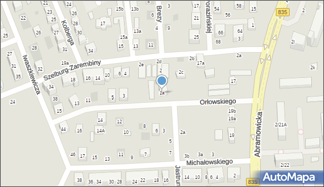 Lublin, Orłowskiego Aleksandra, 1a, mapa Lublina
