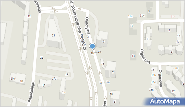 Lublin, Oratoryjna, 9b, mapa Lublina