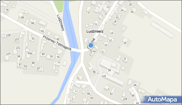 Ludźmierz, Orkana Władysława, 2, mapa Ludźmierz