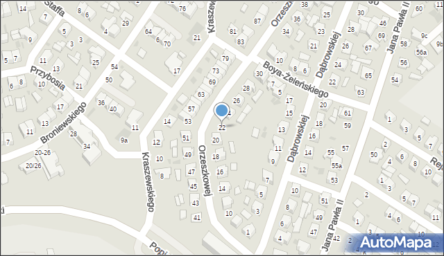 Łuków, Orzeszkowej Elizy, 22, mapa Łuków