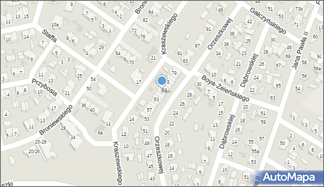 Łuków, Orzeszkowej Elizy, 67, mapa Łuków