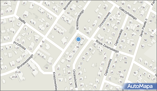 Łuków, Orzeszkowej Elizy, 71, mapa Łuków