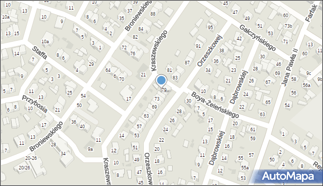 Łuków, Orzeszkowej Elizy, 77, mapa Łuków