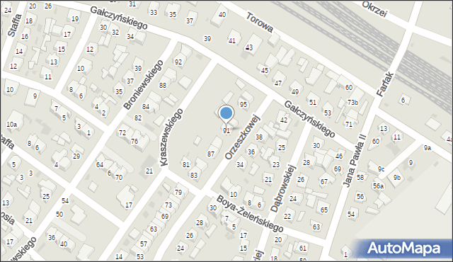 Łuków, Orzeszkowej Elizy, 91, mapa Łuków