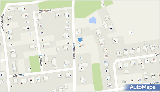 Luzino, Orzechowa, 10, mapa Luzino
