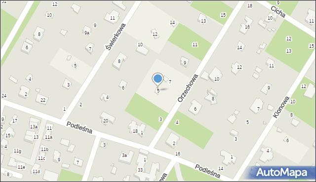Magdalenka, Orzechowa, 5, mapa Magdalenka
