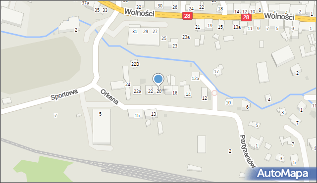 Maków Podhalański, Orkana Władysława, 20, mapa Maków Podhalański