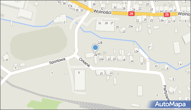 Maków Podhalański, Orkana Władysława, 24, mapa Maków Podhalański