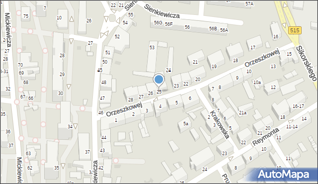 Malbork, Orzeszkowej Elizy, 25, mapa Malborka