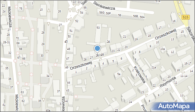 Malbork, Orzeszkowej Elizy, 26, mapa Malborka