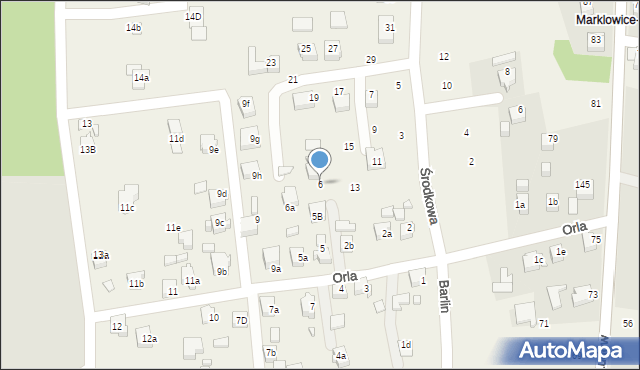 Marklowice, Orla, 6, mapa Marklowice