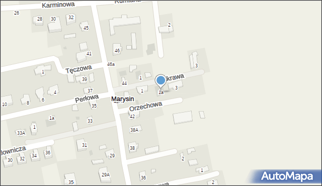 Marysin, Orzechowa, 1a, mapa Marysin
