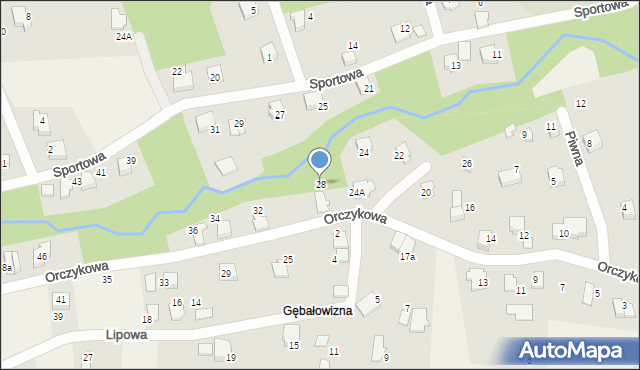 Meszna, Orczykowa, 28, mapa Meszna