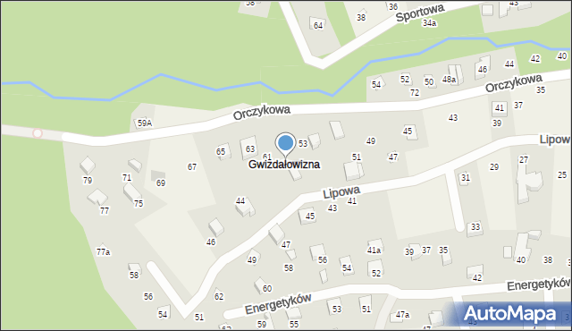 Meszna, Orczykowa, 59, mapa Meszna