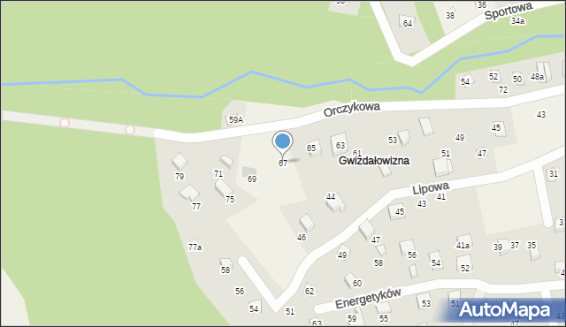 Meszna, Orczykowa, 67, mapa Meszna