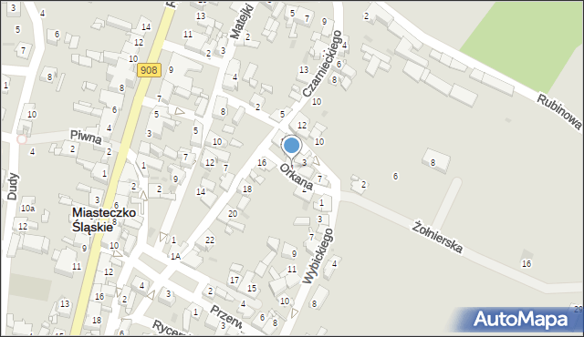 Miasteczko Śląskie, Orkana Władysława, 1, mapa Miasteczko Śląskie