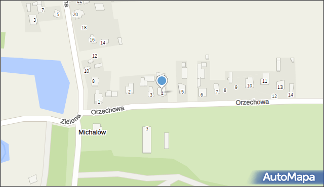 Michalów, Orzechowa, 4, mapa Michalów