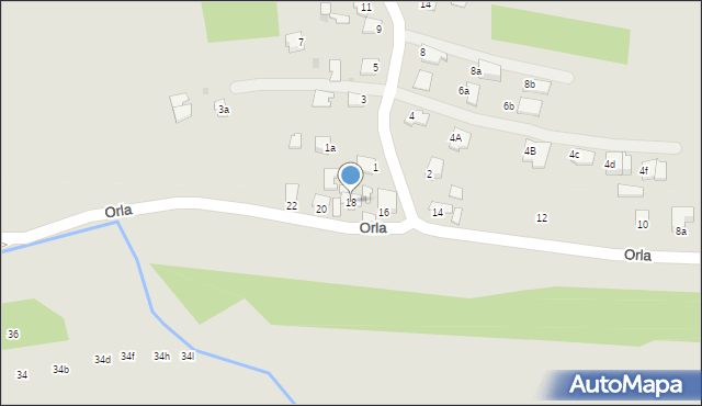 Mielec, Orla, 18, mapa Mielca